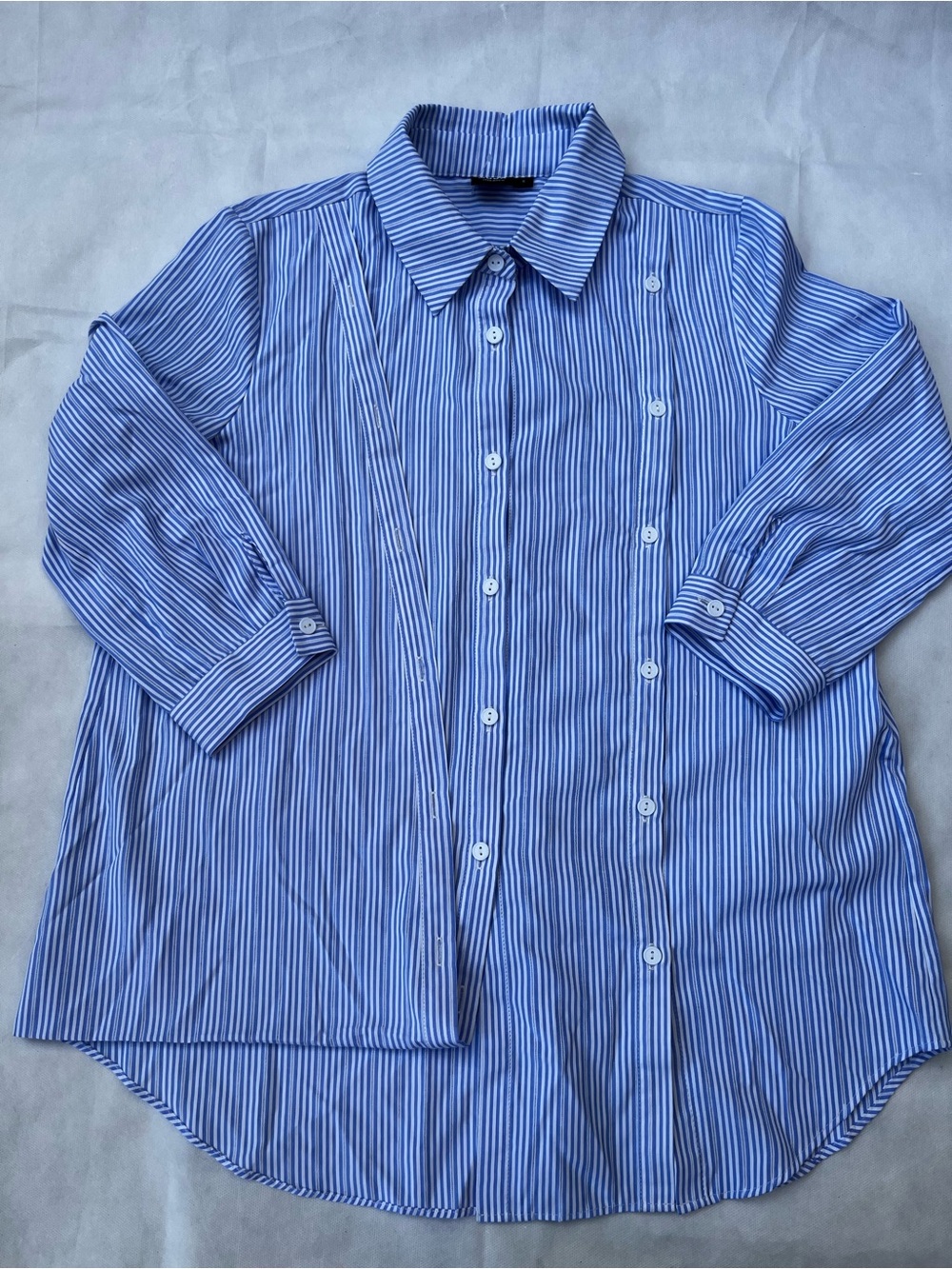 Vero Moda Blue and White Striped Casual Button-Down Shirt